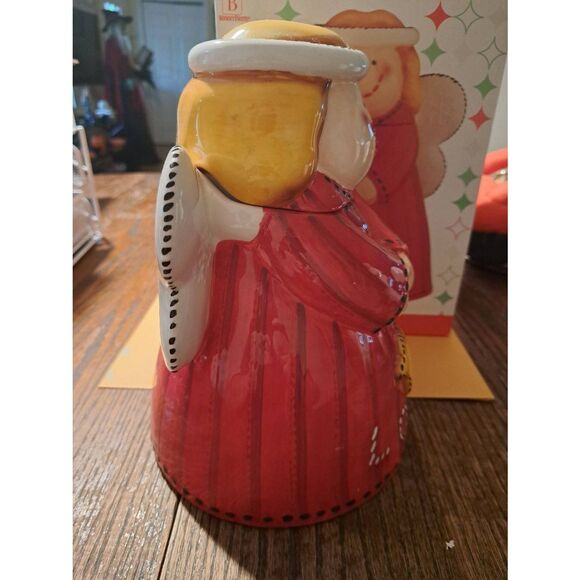 Vintage 2003 Atico Mary Bright Holiday Home Hand-Painted Angel Cookie Jar 10" - Picture 3 of 9